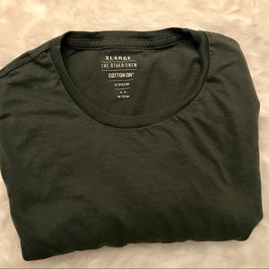 EUC The Other: Crew Cotton: On olive green